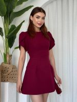 Alka İncili Fiyonk Detay Elbise - Görsel 9