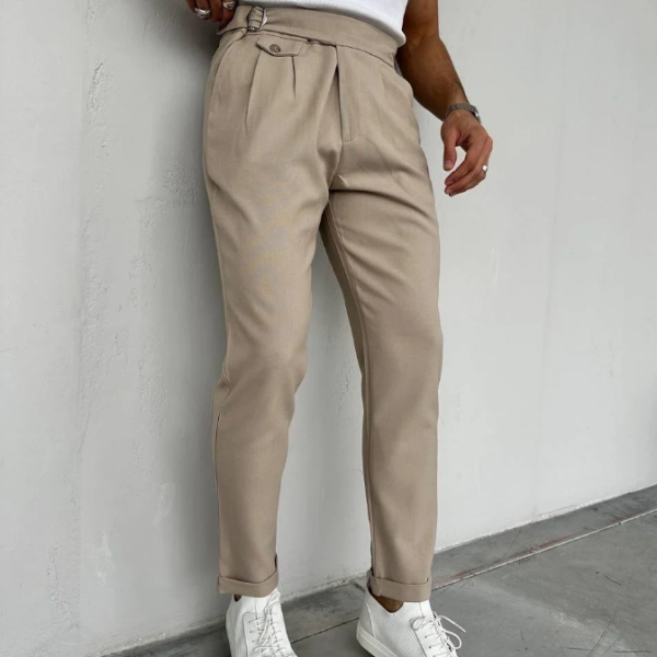 Erkek Bel Toka Detaylı Pileli Old Money Pantolon