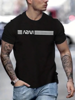Erkek Kısa Kollu NASA Baskı Bisiklet Yaka T-shirt - Görsel 3