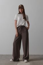 Beli Lastikli Bol Paça Pantolon