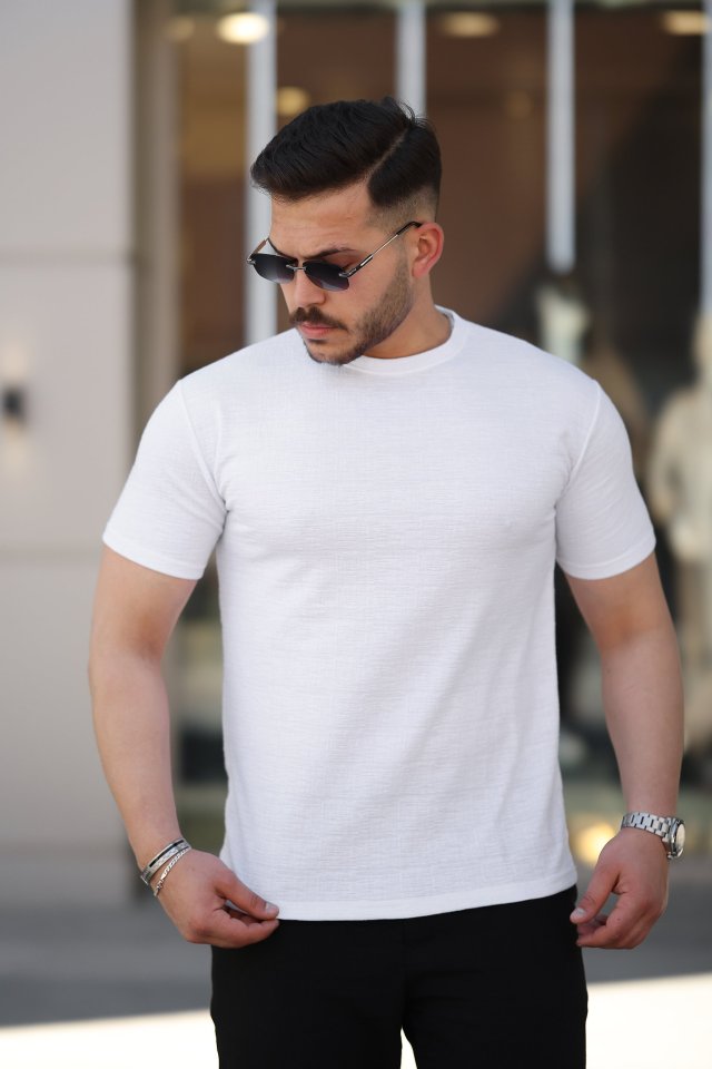 33ece192e9ee26d1d12d5cdb6bda57a8_54750-0.jpg Erkek Ağaç Kabuğu Desenli Kısa Kollu T-shirt - Görsel 1