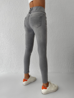 Yüksek Bel Likralı Jean Pantolon 90 Cm - Görsel 7