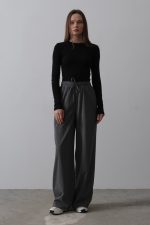 Beli Lastikli Bol Paça Pantolon - Görsel 2
