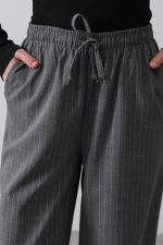 Beli Lastikli Bol Paça Pantolon - Görsel 4