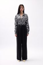 Desenli Crop Gömlek - Görsel 2