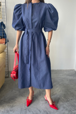 TENCEL KARPUZ KOL ELBİSE - Görsel 3
