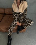 Kadın 3 Iplik Kumaş Leopar Desenli Ikili Takım - Görsel 6
