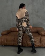 Kadın 3 Iplik Kumaş Leopar Desenli Ikili Takım - Görsel 7