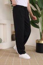Erkek Beli Lastikli Pileli Baggy Pantolon - Görsel 2