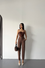 PANTOLON PENSLİ ATLAS KUMAŞ