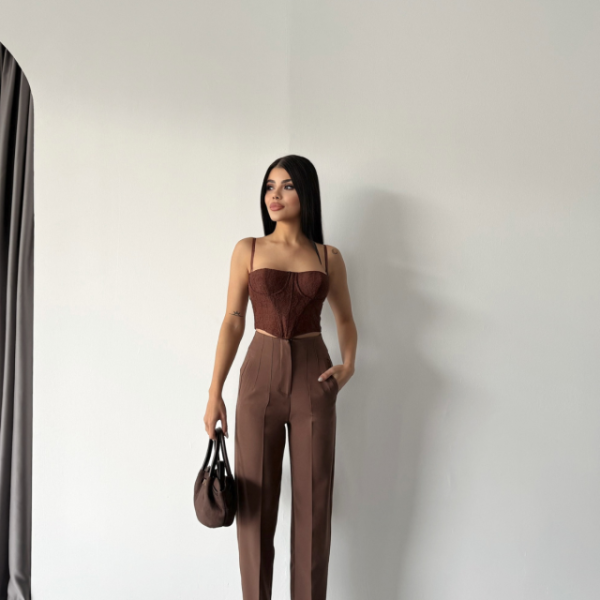 PANTOLON PENSLİ ATLAS KUMAŞ