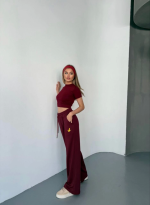 Osy Modal Yumuşak Dokulu Kumaş Nakış Işlemeli Rahat Bol Paça Eşofman Pantalon - Görsel 3
