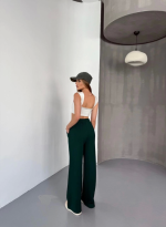 Osy Modal Yumuşak Dokulu Kumaş Nakış Işlemeli Rahat Bol Paça Eşofman Pantalon - Siyah - Görsel 2