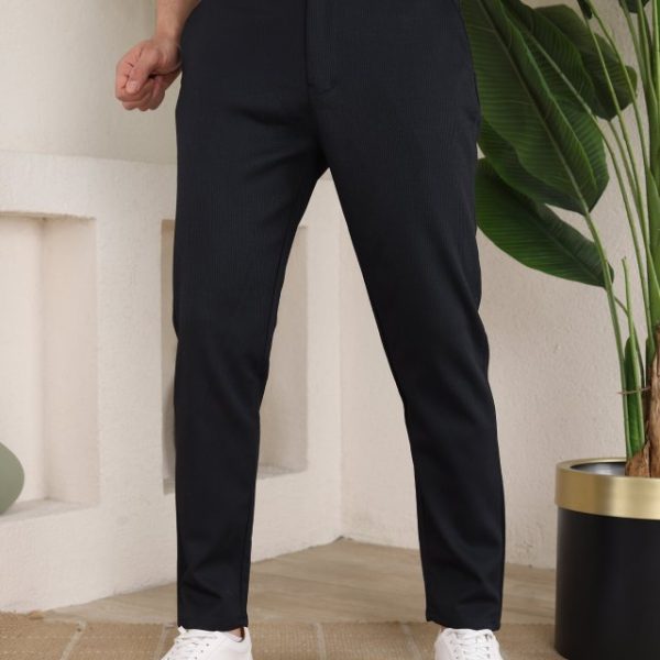 Erkek Casual Slim Fit Cord Desenli Kumaş Pantolon