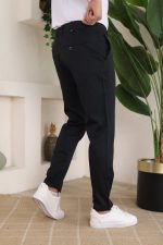 Erkek Casual Slim Fit Cord Desenli Kumaş Pantolon - Görsel 3