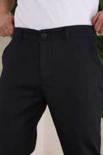 Erkek Casual Slim Fit Cord Desenli Kumaş Pantolon - Görsel 4