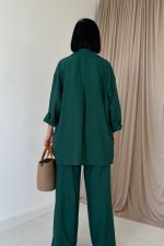 Zümrüt Alice Gömlek Ve Bol Kesim Pantolon Takım - Görsel 4