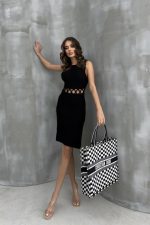 Estelya Cut Out Mini Elbise 2571-01 - Görsel 5