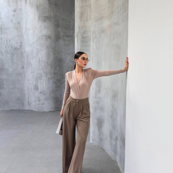 230 Gr Poly Viscose Full Lycra Pi̇leli̇ Palazzo Pantolon