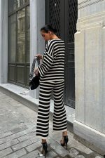 Candy Çizgili Straight Fit Pantolon Takım 9705-015 - Görsel 2