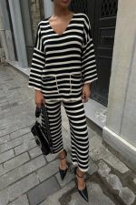 Candy Çizgili Straight Fit Pantolon Takım 9705-015 - Görsel 3