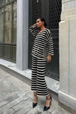 Candy Çizgili Straight Fit Pantolon Takım 9705-015 - Görsel 5