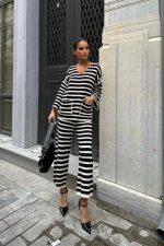 Candy Çizgili Straight Fit Pantolon Takım 9705-015 - Görsel 7