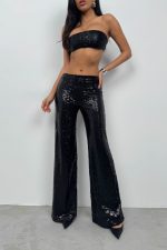 Payetli Wide Leg Pantolon - Görsel 3