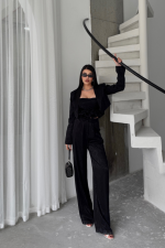 JAKARLI BLUZU TASARIM DETAYLI CEKET-PANTOLON-BLUZ 3 LÜ TAKIM - Görsel 2