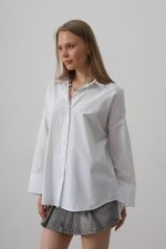 Geniş Manşet Detaylı Gömlek - Görsel 3