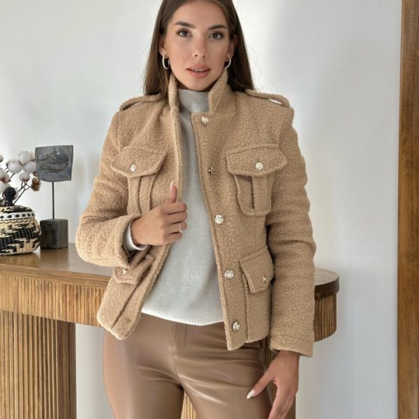 Camel Cepli Yumoş Ceket