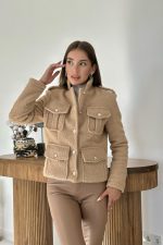 Camel Cepli Yumoş Ceket - Görsel 2