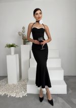 Monea Boyundan Bağlamalı Elbise - Görsel 6