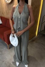 Halter Yaka Yelekli Modal Takım 10144 - Görsel 7