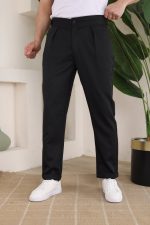 Erkek Duble Paça Yandan Tokalı Cord Desenli Old Money Pantolon - Görsel 2