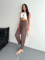 Yüksel Bel Rahat Paça Pantalon - Görsel 4