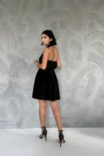 Siyah Boyundan Geçmeli Elbise - Görsel 4