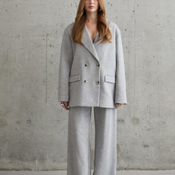 Gri 3-İplik Comfort Ceket Ve Pantolon Takım