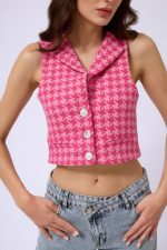 Kazayağı Crop Yelek - Görsel 4