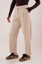Kapama Cep Detaylı Krem Pantolon - Görsel 2