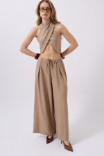 Düşük Bel Oversize Keten Pantolon - Görsel 2