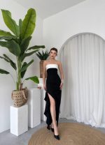 Terk Yırtmaç Detaylı Elbise - Görsel 8
