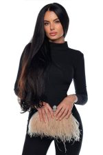 Kadın Dalgıç Kumaş Sırt Dantel Detaylı Maxi Boy Tulum - Görsel 3