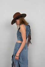 Fırfır Detay Denim Bluz - Görsel 4