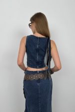 Fırfır Detay Denim Bluz - Görsel 4