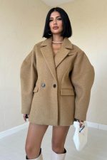 Camel İki Düğmeli Manto - Görsel 2