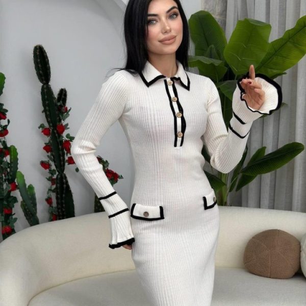 Wale Cep Detaylı Elbise