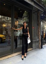 KETEN DUBLE PAÇA DERİ TABA KEMERLİ PANTOLON - Görsel 3