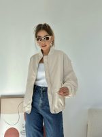 Bej Parçalı Bomber Ceket - Görsel 2