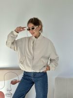 Bej Parçalı Bomber Ceket - Görsel 3